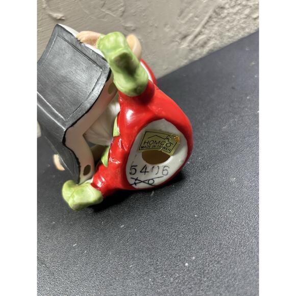 Vtg Christmas Elf Reading Book HOMCO Ceramic Figure - Picture 6 of 7